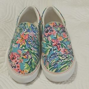 Tropical Lilly Pulitzer Slip-On Sneakers Sz 7